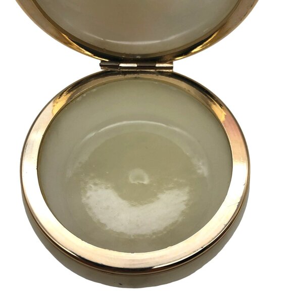 Genuine Alabaster Merry Christmas Hand Carved Trinket Jewelry Box Holly Border - Picture 3 of 10